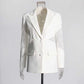 Women's Lace Stitching Blazer in White