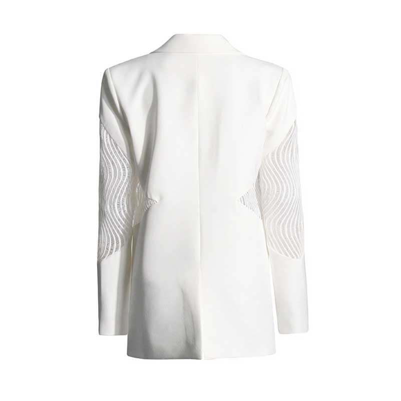 Women's Lace Stitching Blazer in White