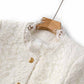 Luxury white lace coat wedding jacket with pocket