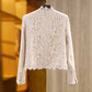 Luxury white lace coat wedding jacket with pocket