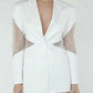 Women's Lace Stitching Blazer in White