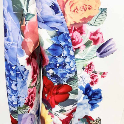 White Floral Pantsuit Handmade Floral Print Pant and Blazer Set