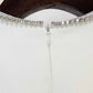 Women White Hand Made Studded Bead Neck Sexy Flare Trousers Playsuit Jumpsuit