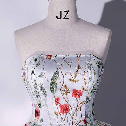 Vintage Sweetheart Embroidery Tulle Prom Dress Ball Gowns