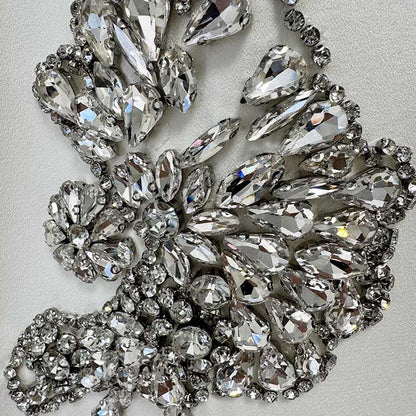 White Maxi Skirt Suit With Crystal Beads Long Sleeve Skirt Set Wedding Outfit