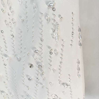 Womens White Hand-Beaded Mini Dress