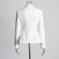 White Rose-applique Blazer Pants Suit Wedding Suit