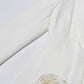 White Rose-applique Blazer Pants Suit Wedding Suit