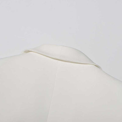 White Rose-applique Blazer Pants Suit Wedding Suit