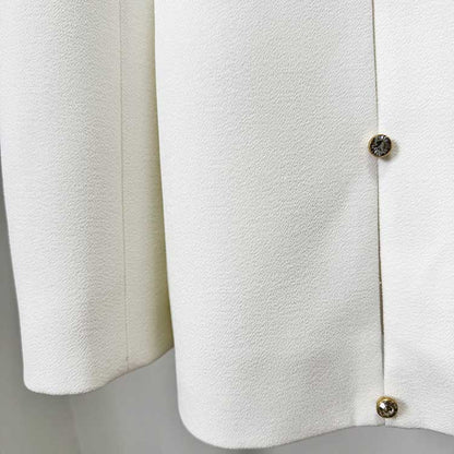 Womens White 2 Pieces Outfit Formal Wide-Legs Pantsuit Wedding Suit