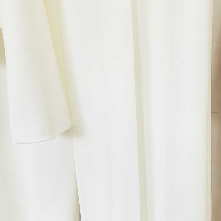 Women's White High-rise Wide-leg Pants Suit Formal Event Suit