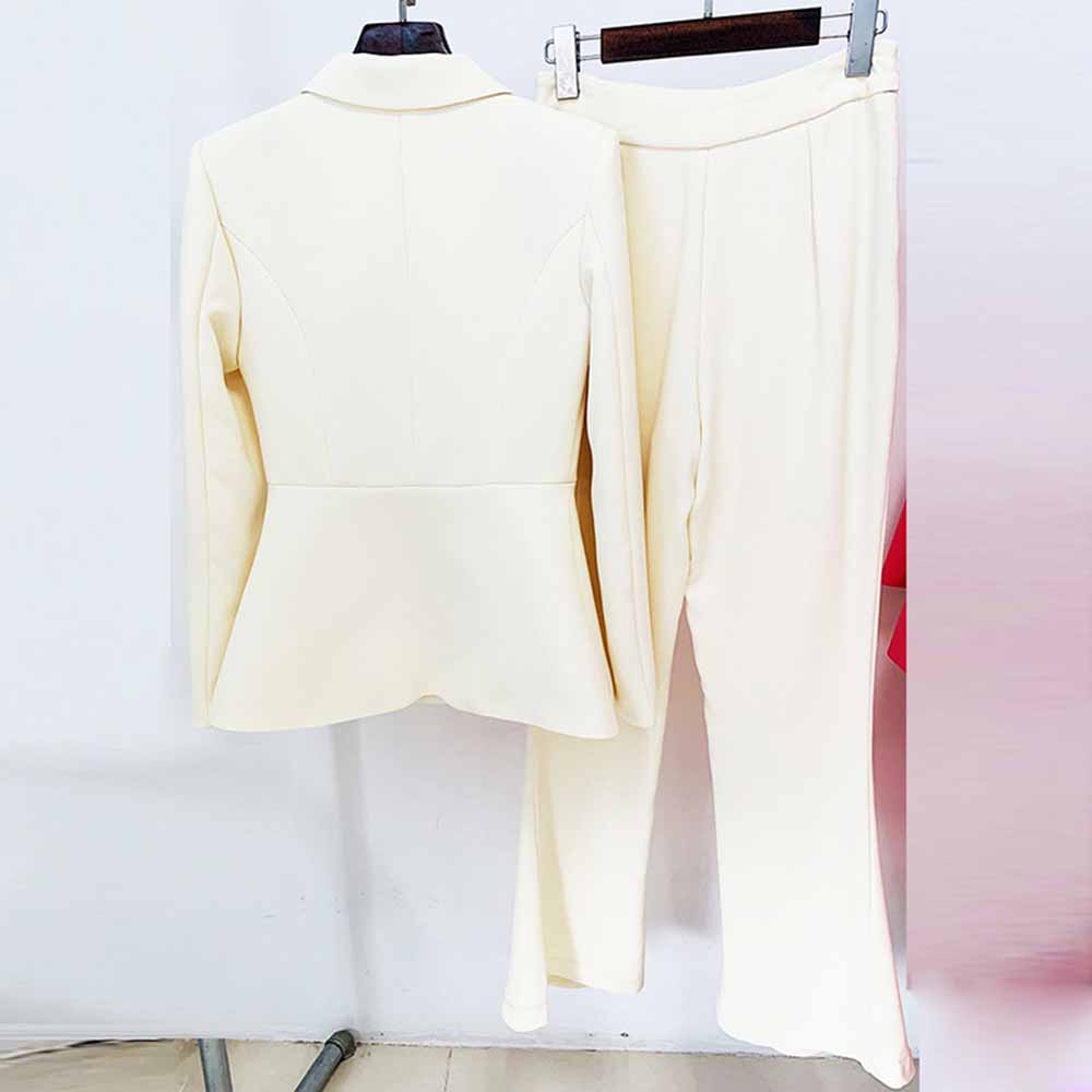 Womens Ivory Pantsuit Flare Trouser Suit Two Pieces Wedding suit – SD ...