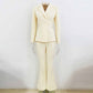 Womens Ivory Pantsuit Flare Trouser Suit Two Pieces Wedding suit