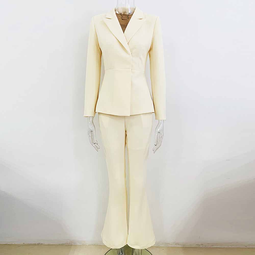 Womens Ivory Pantsuit Flare Trouser Suit Two Pieces Wedding suit – SD ...