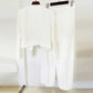 Women's White High-rise Wide-leg Pants Suit Formal Event Suit