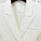 Womens Pantsuit White Flared Trouser Suit Two Pieces Wedding Pantsuit