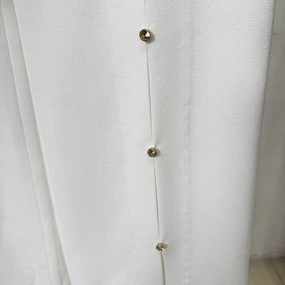 Womens White 2 Pieces Outfit Formal Wide-Legs Pantsuit Wedding Suit