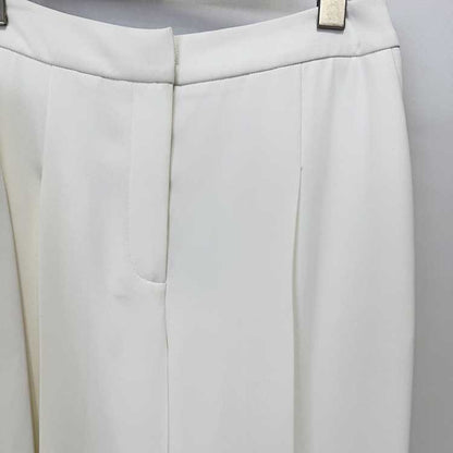 Women's White Embroidered Blazer and Wide Leg Pants Set - Elegant Formal Suit