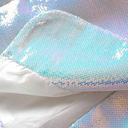 Women's Sequin Two Piece Skirt Suit Party Suit