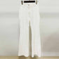 Women White Denim Pantsuits Thickened Shoulder Pad with Tassels Jacket, Jeans Suit