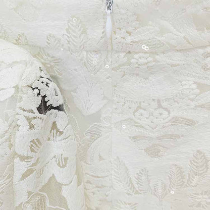 Women Luxury Sequinned Mesh Lace Blazer Jacket + Flare Trousers Pants Suit Wedding Suit