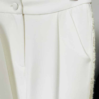 Women White Lace Pantsuits Loose Two Pieces Formal Suit Event Suit