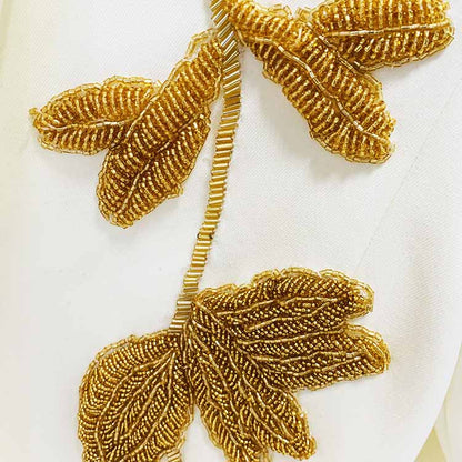 Women's Pantsuit Nail Beaded One Button Formal Suit Flare Pants Set Two Pieces Wedding Suit