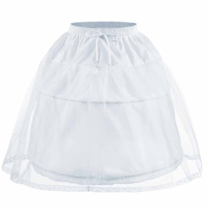 Flower Girls Petticoat with 2 Hoops Full Slip Elastic Child's Crinoline Underskirt