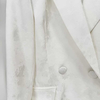 Women's Double Breasted White Wedding Suit Formal Event Suit