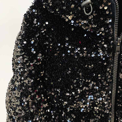 Women's Sequin Velvet Short Puffer Jacket Blingbling White duck down jacket
