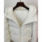 Women's Sequin Velvet Short Puffer Jacket Blingbling White duck down jacket