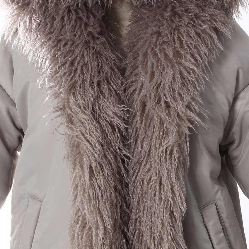 Women’s Faux Fur Winter Coat – Cotton-Padded Jacket with Faux Furs Hoddie