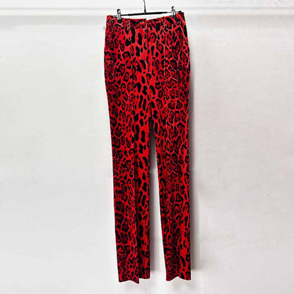 Slim fit animal print suit for women in bold red and black leopard design, ideal for stylish occasions