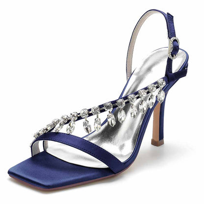 Elegant S&DCo. square toe prom shoes for women with sparkling rhinestone embellishments