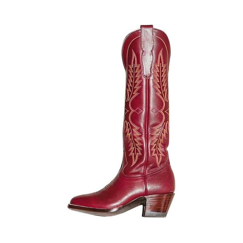 SD Dresscode women vintage cowboy boots in red with stylish stitching and a comfortable heel
