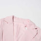 Women's Leaf Crepe Drop Hem Jacket with Slash Detailing in Pink Black