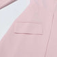 Women's Leaf Crepe Drop Hem Jacket with Slash Detailing in Pink Black