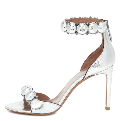 Women's High Heels Sandals Round Ball Rivet Suede Stiletto Heels