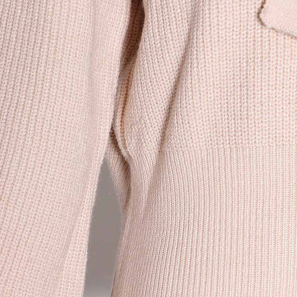 Light pink women's bow detail sweater with textured fabric for a cozy and stylish look