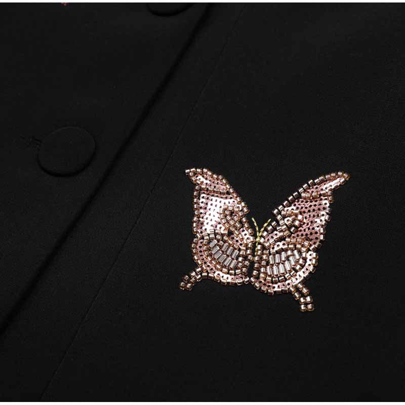 Elegant women's formal shorts set by SD Dresscode featuring a sparkling butterfly embellishment