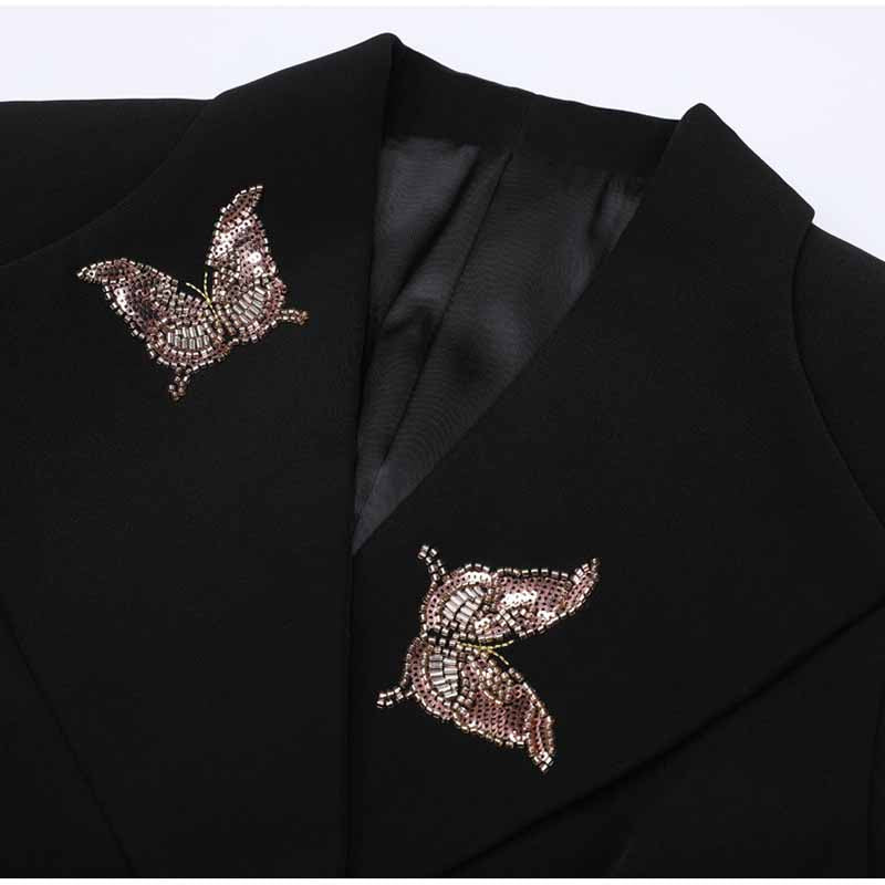 SD Dresscode women's formal shorts set with elegant butterfly embellishments on the blazer