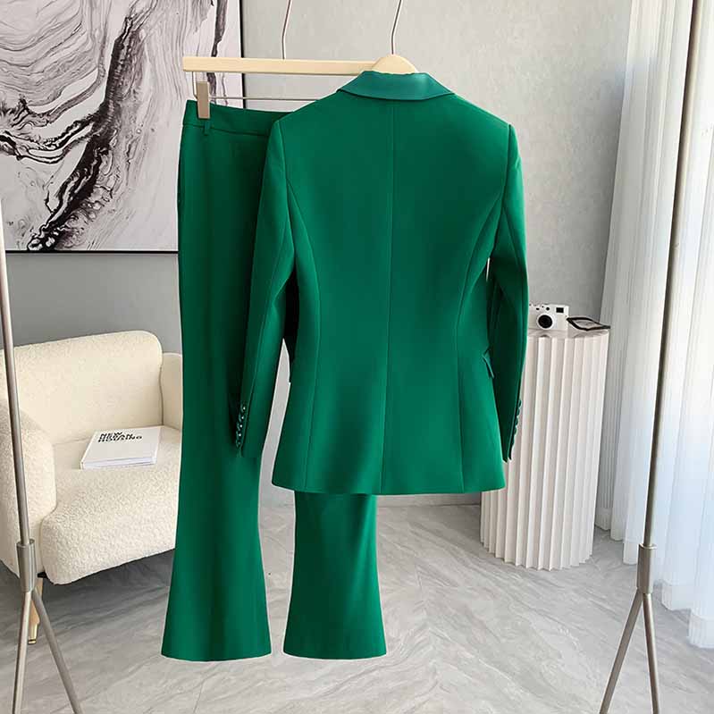 Women's green pantsuit formal by SD Dresscode with tailored fit and modern design