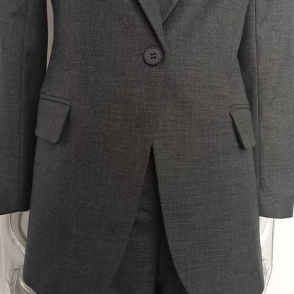 SD Dresscode women's grey tailored pantsuit featuring a button closure and sleek design