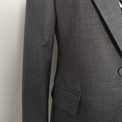 Women's grey tailored pantsuit by SD Dresscode with a sleek design for a professional look