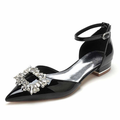 Women's jeweled pointed toe flats by S&DCo. with a glamorous rhinestone embellishment