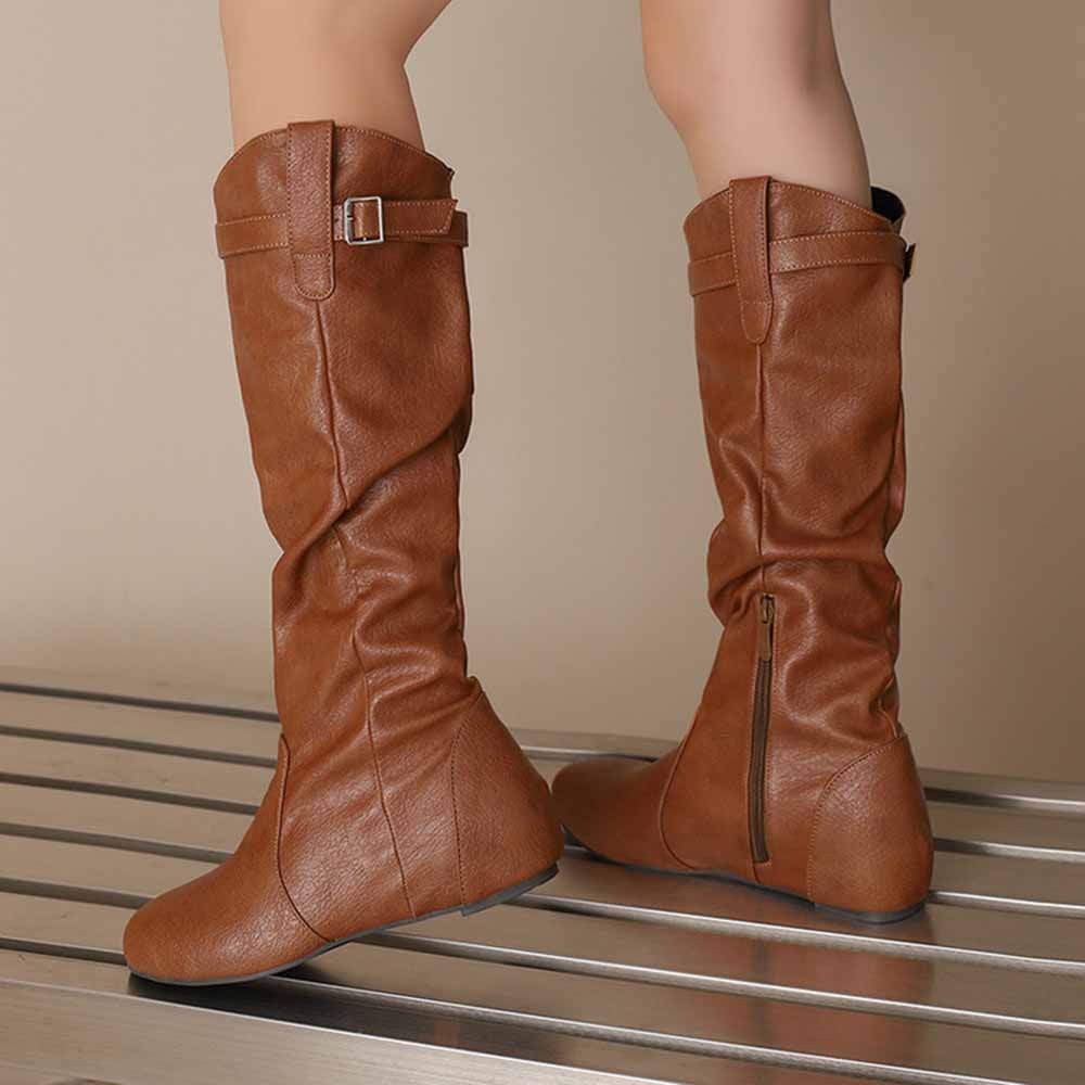Brown women's lace-up wedge boots with a stylish design and comfortable fit for everyday wear