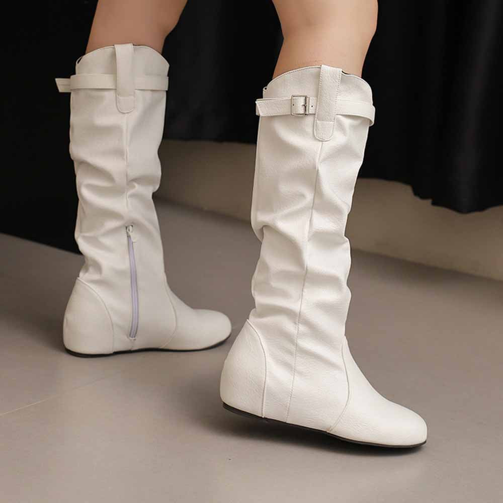 Stylish women's lace-up wedge boots in white with a sleek design and comfortable fit 
