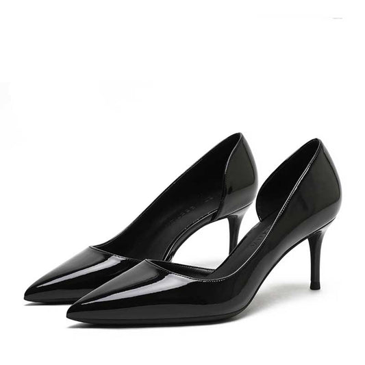 SD Dresscode women's patent leather party heels with sleek design and pointed toe for elegant styling