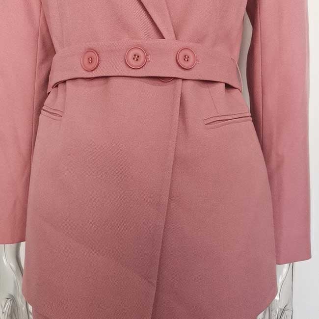 SD Dresscode women's pink pantsuit for formal events featuring a stylish belted blazer design