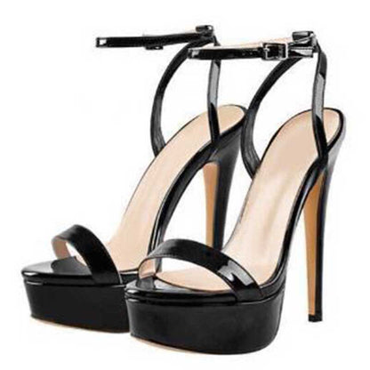elegant black women's platform heels for formal events with ankle straps and a sleek design
